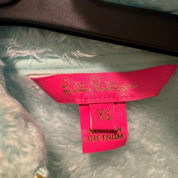 Lilly Pulitzer Light Blue Fuzzy Jacket - Picture 2 of 6